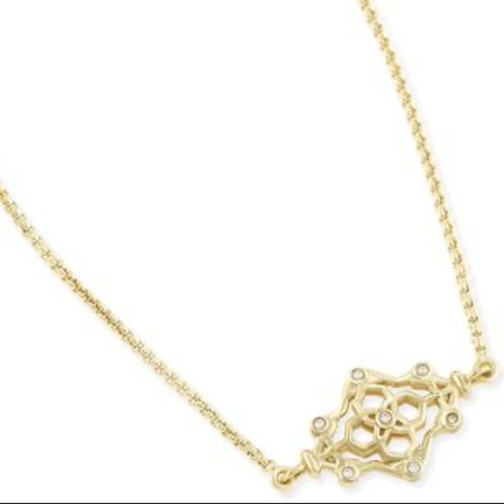 Kendra Scott Riley Necklace with Intricate Pendant - Gold